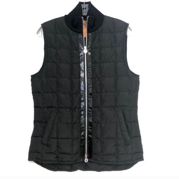 Tory Burch Black Puffer Vest - Picture 1 of 9
